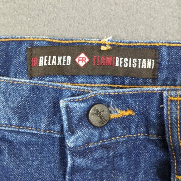 Wrangler FR Jeans Men's 34x34 Blue FR31MWZ Flame Resistant Relaxed Fit Denim - Picture 9 of 12